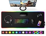 Gimars Gaming Mauspad, 12 LED Beleuchtungsmodi RGB Mousepad XXL, 800x300x5mm,...