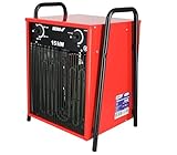 DEDRA Elektro-Lufterhitzer 15 kW, uadratisch, rot, nützlich in geschlossenen...