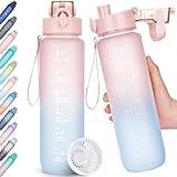 AOHAN Trinkflasche, 1l Wasserflasche BPA-Frei, Trinkflasche Sport Auslaufsicher,...