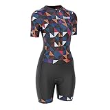 Radsport-Skinsuit für Damen, gepolstert, einteilig, Trisuit, Bike-Top, kurz,...