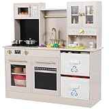 MAMIZO Kinderküche Holz, Spielküche mit Licht und Sound, Puppenküche Holz...