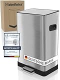 Heimfleiss® Mülleimer 50L Treteimer | Design Edelstahl Rechteckig | Moderner...