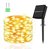 cshare Solar Lichterkette Aussen, 5M 50 LED Kupferdraht 8 Modi Timer IP65...
