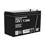 Green Cell AGM 12V 7,2Ah Akku VRLA Blei-Batterie Bleiakku Ersatzakku Gelakku...
