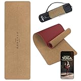 ALPIDEX Kork Yogamatte 183 x 61 x 0.6 cm E-Book Fitness Pilates Matte...