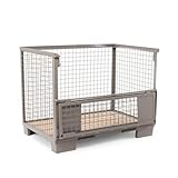 HEMMDAL Euro-Gitterbox mit 2 Doppelvorderwandklappe | 1.500 kg Tragkraft | HxBxT...