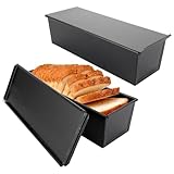 MUXHEL 2er-Set Brotbackform mit Deckel, 32.5 x 11.5 x 9cm Backform Kastenform,...