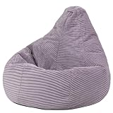 Icon Dalton Sitzsack Kinder, Lila, Flauschiger Cord Stoff, Sitzsack Cord mit...