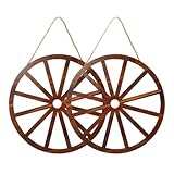 Garneck 2 Stück Holz Wagenrad 50cm – Vintage Deko Für Garten - Hausbar Und...