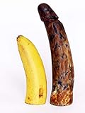 Horn Phallusskulptur und Dildo 21 bis 24 cm seidenmatt natur,natürliches...