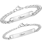 BAVELA Personalisierte Armbänder mit Gravur | Edelstahl Pärchen Armband mit...