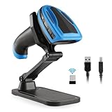 JRHC Barcode Scanner Wireless, Wiederaufladbare 1D Laser Barcode Scanner,...