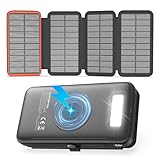 Wireless-Solar-Powerbank-27000mAh - FEELLE 22,5W Schnellladung USB-C Externer...