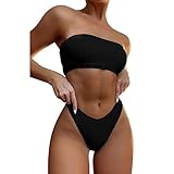 TOEECY Bikini Set Damen Trägerlos Badeanzüge Bademode Zweiteiliger Badeanzug...