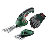 Bosch Akku Grasscheren Set Isio (3,6 Volt, Messerlänge 12 cm, Messerabstand 8...