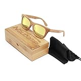 Naudamp Bamboo Polarized Sonnenbrillen Herren Damen Holzbrille für Wassersport...