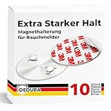 Rauchmelder Magnethalter 10er Set mit extra starken Klebepads - ohne Bohren und...