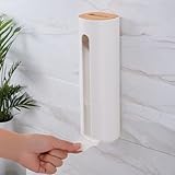 Wattepadspender Wandmontage mit Holzdeckel, Aufbewahrung Wattepads Badezimmer,...