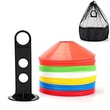 Tebery 60 Stück Markierungshütchen inklusive Halter und Tasche, Sport Fussball...