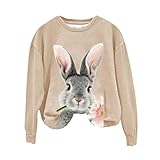 Deals of The Day, Damen-Sweatshirt mit niedlichem Hasen-Motiv, rundem...