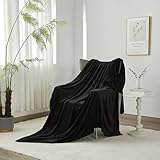 Luofanfei Flanell Kuscheldecke Wohndecke 150x200 Schwarz Samt Decke Kuschelig...