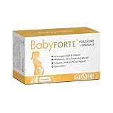 BabyFORTE Folsäure + Omega-3 | Algenöl | Alle Trimester | 18...