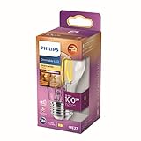 Philips LED Classic E27 Filament Lampe Warm Glow (100 W), dimmbare LED Lampe mit...