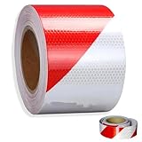 12m × 5cm Reflektierendes Band, Reflektierendes Klebeband, Rot und Weiß...