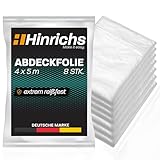 Hinrichs Abdeckfolie 8er Set à 4x5m - 160m² Malerfolie extra stark &...