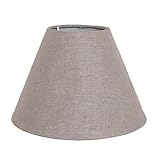 Lampenschirm RÜGEN hellbraun beige ecru rustikaler Stoff D23cm Strandhaus Deko