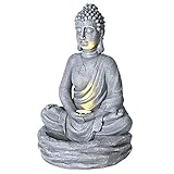 Solpex Solar Buddha Blumentopf Leuchte, Sitzender Buddha Garten Statue, Solar...