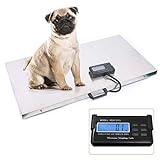 Elektronische Veterinärwaage, 103x53cm Plattformwaage Paketwaage Hundewaage bis...