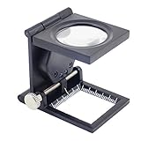 10X Fach Standlupe Leselupe Klappbar Lupe mit 2 LED-Beleuchtung Tischlupe...