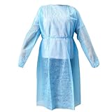 10 Stk PP Schutzkittel Einweg, OP Kittel Blau 128x148 cm, Krankenkittel 22g,...