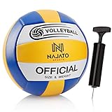 NAJATO Sports Volleyball – Beachvolleyball inkl. Ballpumpe – Langlebiger...