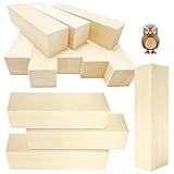 Xpieoyrm 12 Stück Lindenholz-Schnitzblöcke, 10x2.5x2.5cm Lang Eckig...