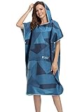 FLYILY Microfaser Surf Poncho Handtuch mit Kapuze Bademantel zum Schwimmen und...