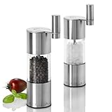 AdHoc Select Gewürzmühlen mit Kurbel | 2-er Set manuelle Salz- & Pfeffermühle...