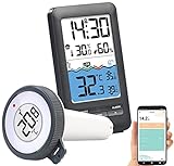 infactory Pool Thermometer WLAN: Smartes WLAN-Teich- & Poolthermometer,...
