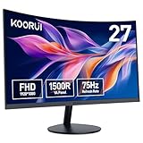 KOORUI Curved Monitor - 27 Zoll FHD Curved Computer Monitor, VA-Panel, 75Hz,...
