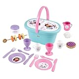 Smoby – Gabby´s Dollhouse Picknick-Korb – Spielset mit Spielzeug-Teeservice...