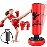 Qoosea Boxsack für Kinder von 6–12 Jahren, 160cm Standboxsack Aufblasbarer...