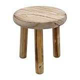 Spetebo Holz Blumenhocker geflammt mit 3 Beinen - 20 cm - Massivholz Deko Hocker...