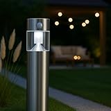 MeLiTec Solar-Gartenleuchte SO31, Solar-Gartenlampe mit Bewegungsmelder, rund,...