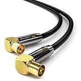 deleyCON 2m 4K TV Antennenkabel - 4K Ultra-HD Full HD HDTV - 2x Gewinkelt -...