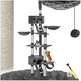 tectake Katzen Kratzbaum, Katzenbaum XXL, Kratzbaum deckenhoch,...