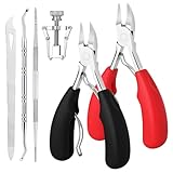 WANDGU Profi Fußnagelzange Set mit Edelstahl: 6er Pediküre Set für Dicke...