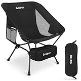 BELEEV Campingstuhl Faltbar mit 2 Seitentaschen, Aluminium Ultraleichter...