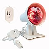 GUOMIS Infrarotlampe,Rotlichtlampe,Wärmelampe,150 Watt mit Zeitschaltuhr und...
