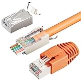 FGB 10Gbps RJ45 Stecker CAT 7 CAT 6A,10er Set Netzwerkstecker, Pass-Through &...